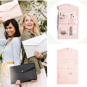 Pastel Pink Glass Ladder Portfolio Clutch